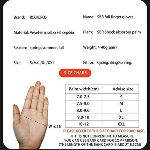 ROCKBROS | Fahrrad-Handschuhe – Touchscreen geeignet für Männer und Frauen | Ideal für Frühling, Herbst, Wandern und Outdoor-Aktivitäten